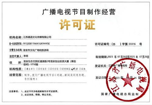 淮安城市網(wǎng)喜獲廣播電視節(jié)目制作經(jīng)營(yíng)許可證，開(kāi)啟內(nèi)容創(chuàng)作新篇章